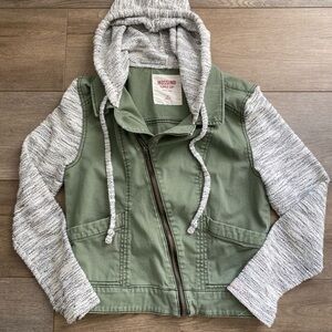 Women’s Small Mossimo Green and Gray Hooded Jacket